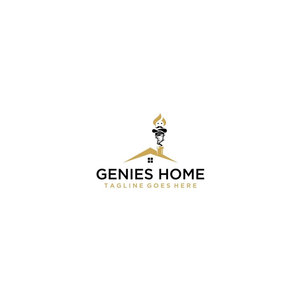 Logo von ein Haus mit ein Geist vektor