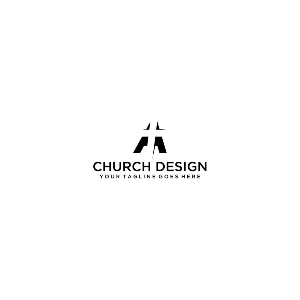 Brief ein mit Kirche Logo Design vektor