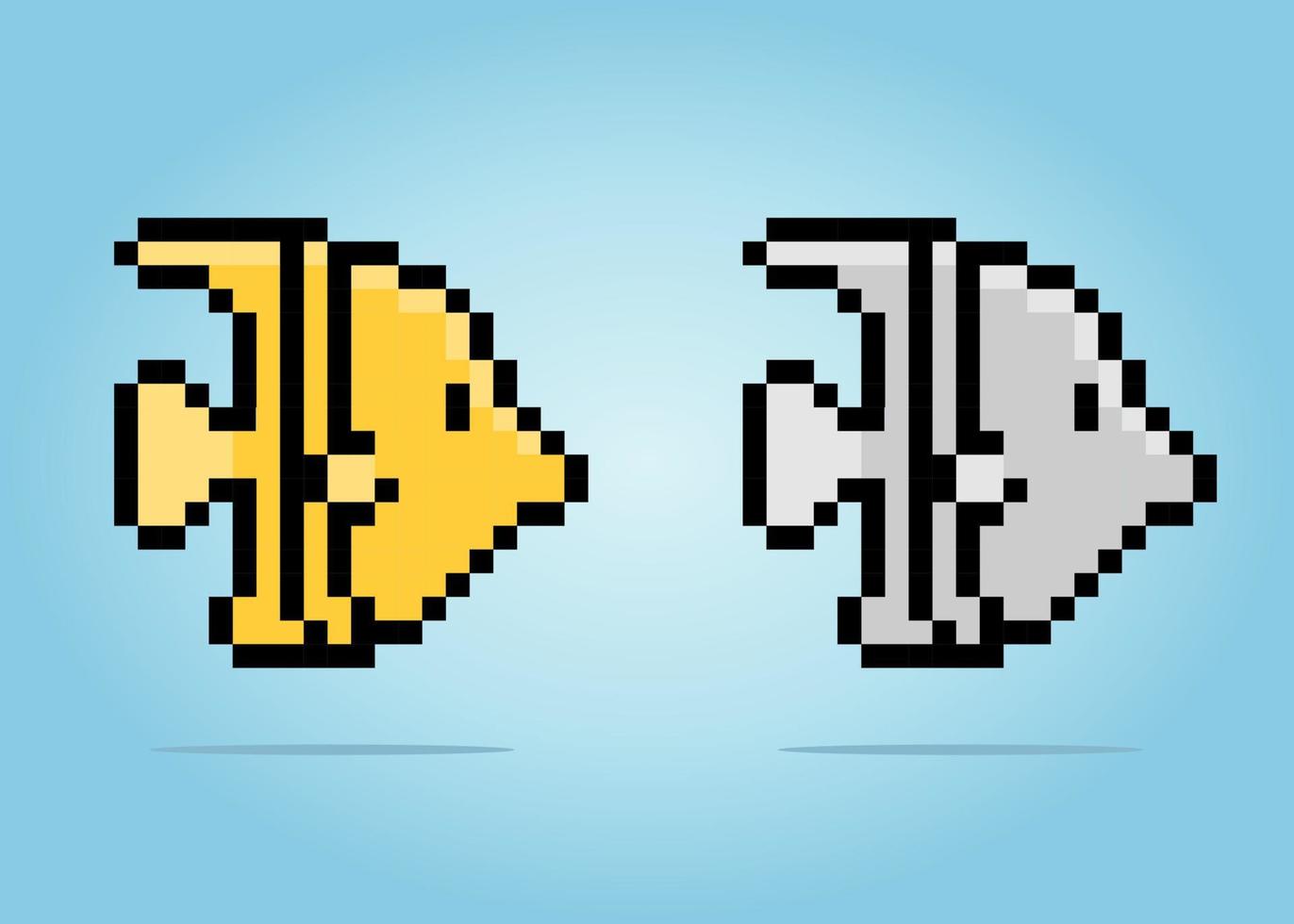 8 bit pixel ängel fisk. djur för spel tillgångar i vektor illustrationer.