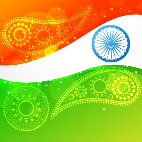 Vektor Welle Stil indische Flagge