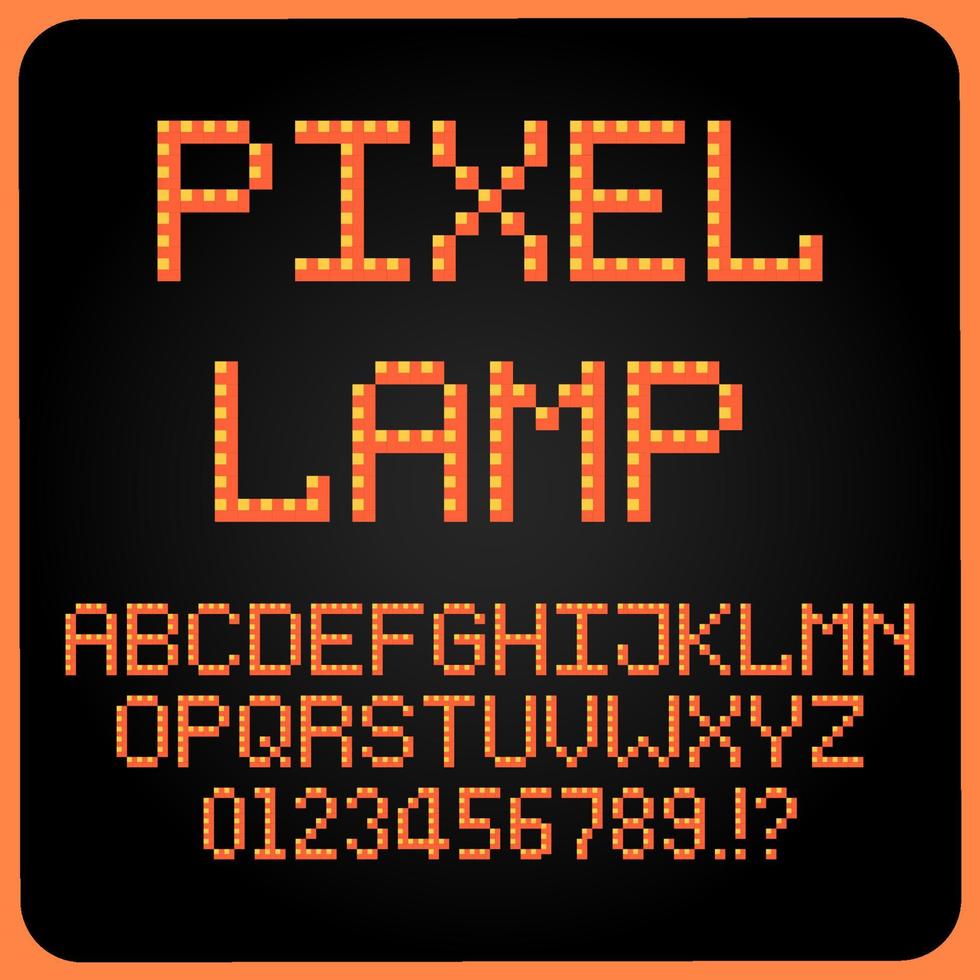 8-bitars pixelalfabet. moderna stiliga typsnitt eller bokstävertyper för titlar eller titlar som affischer, layoutdesign, spel, webbplatser eller tryck. vektor