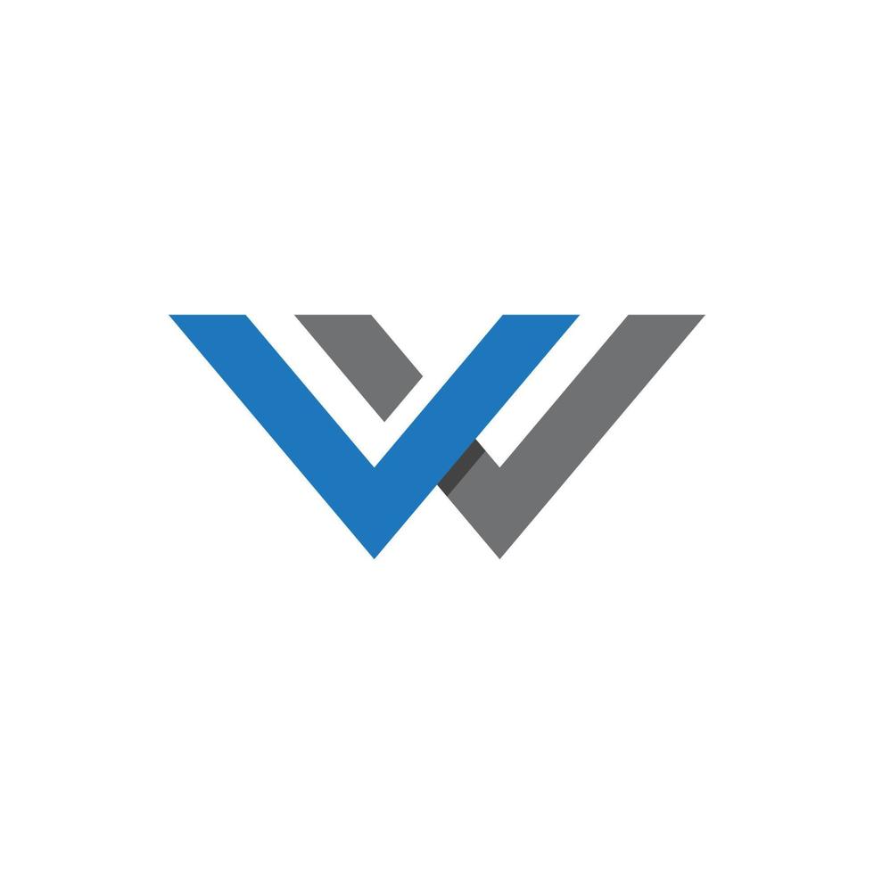 w Brief Logo Vorlage vektor