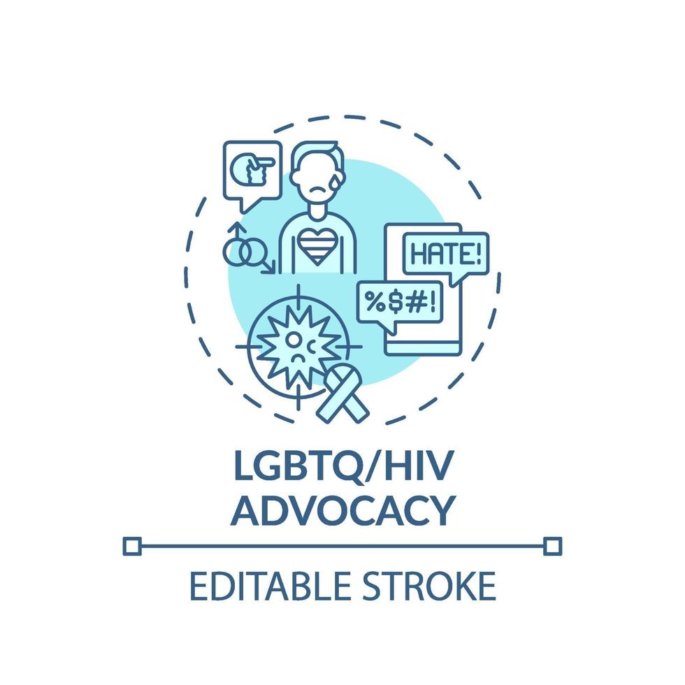 lgbtq und hiv Advocacy Concept Icon vektor