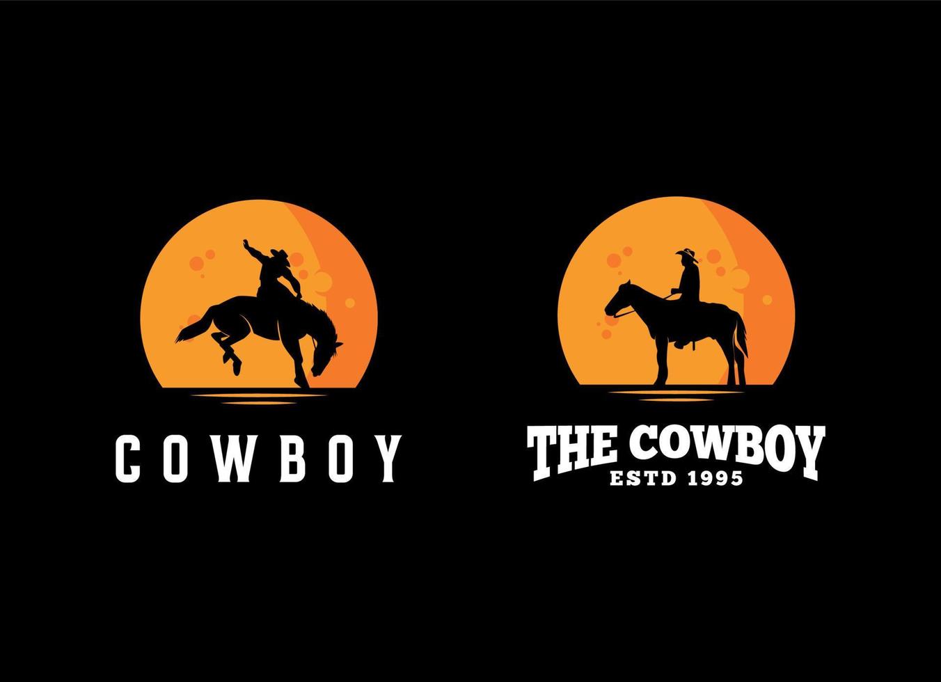 Jahrgang Cowboy Logo Design vektor