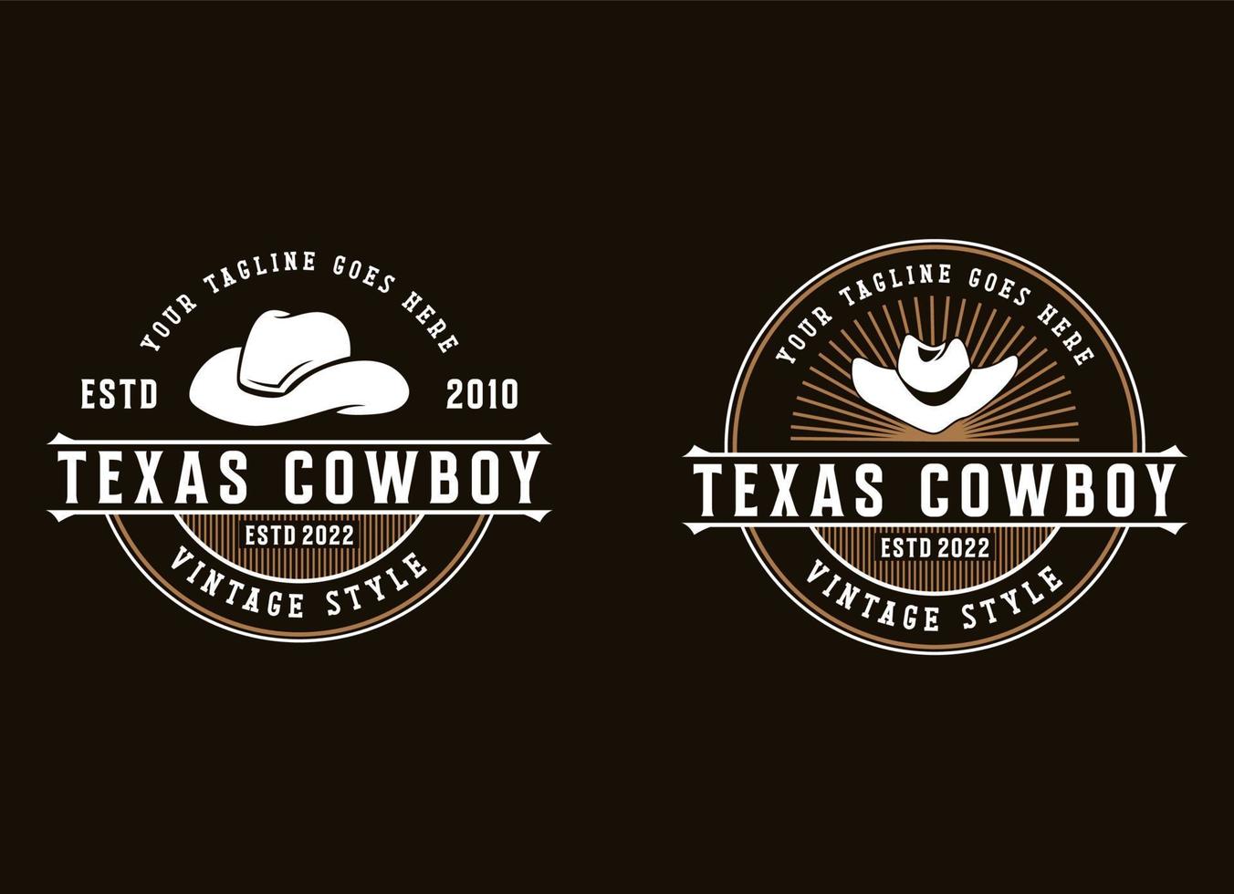 Jahrgang Cowboy Logo Design vektor