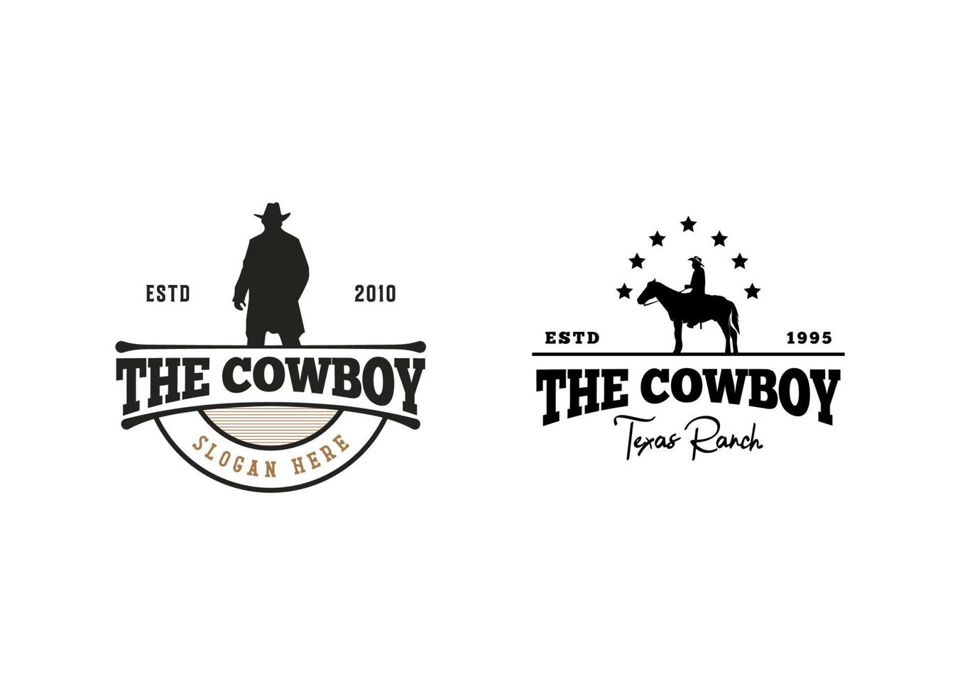 Jahrgang Cowboy Logo Design vektor