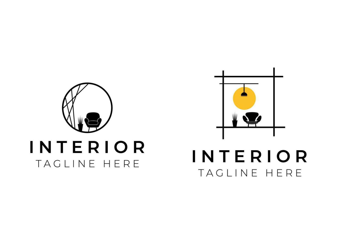 minimalistisk interiör design logotyp vektor