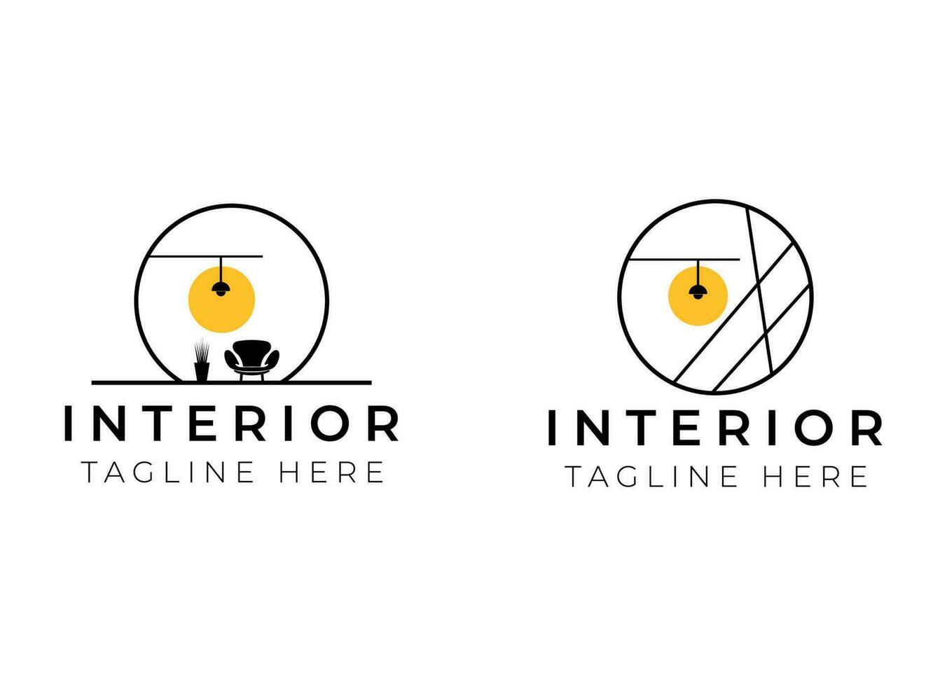 minimalistisch Innere Design Logo Vektor