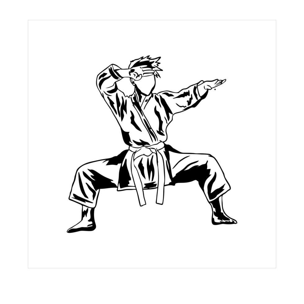 Karate Kämpfer Symbol Logo Vektor