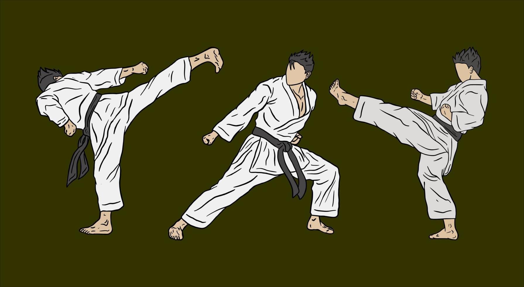 Karate Kämpfer Symbol Logo Vektor