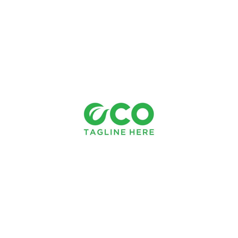 logotyp design eco ord med symboler e vektor