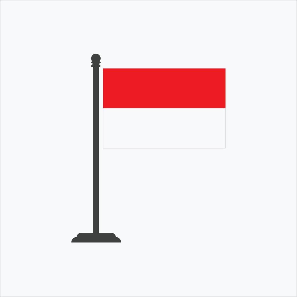 kostenlos Indonesien Flagge im das Pole Vektor eben Design editierbar