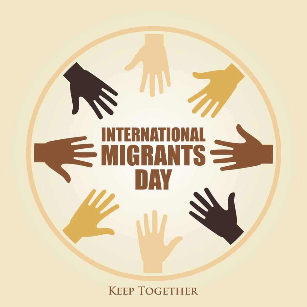 International Migrant Tag Poster Design vektor