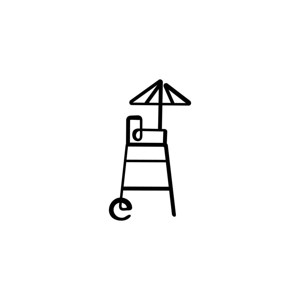livräddare stol linje stil ikon design vektor