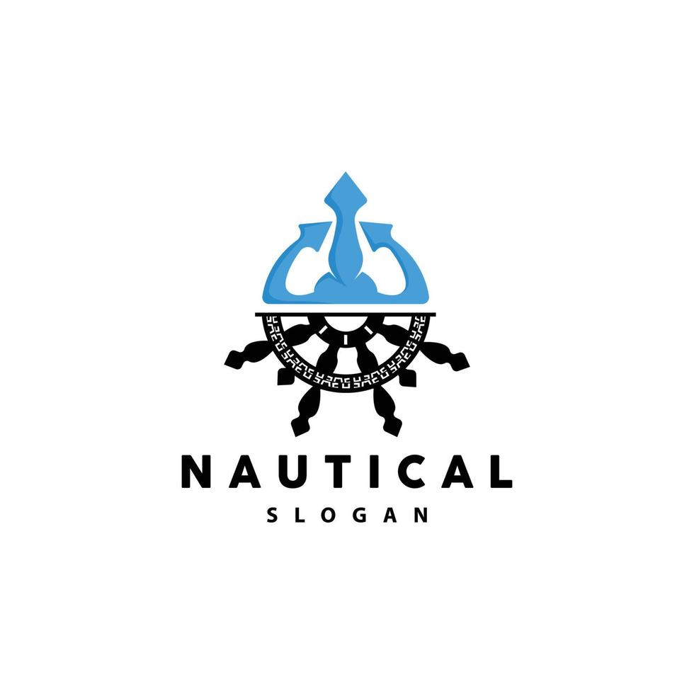 fartyg styrning logotyp, styrning hjul båt fartyg Yacht kompass vektor, elegant enkel minimalistisk design hav, segling vektor