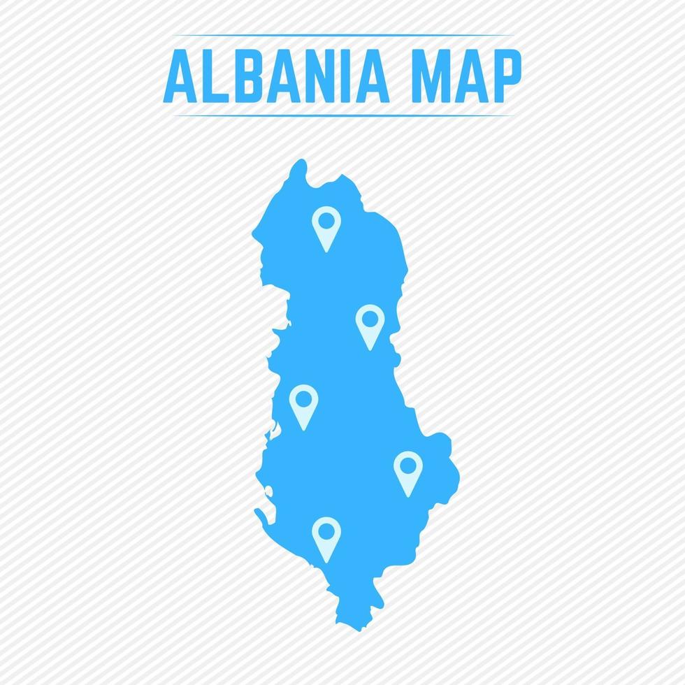 Albanien einfache Karte mit Kartensymbolen vektor
