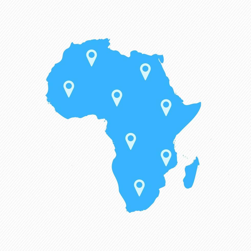 Afrika karta med karta ikoner vektor