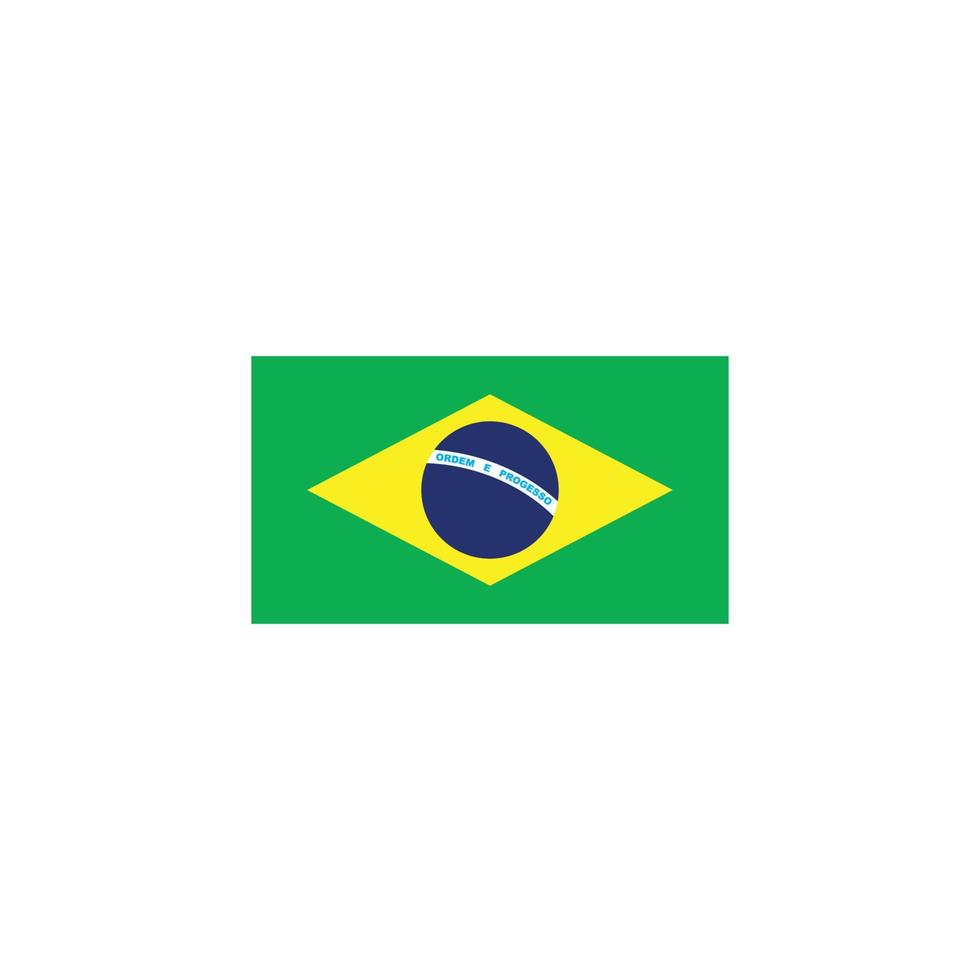 Brasilien flagga vektor illustration ikon