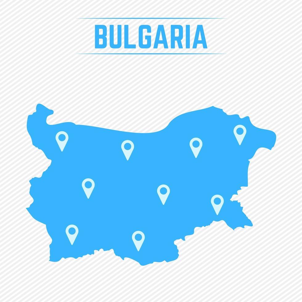 Bulgarien enkel karta med kartaikoner vektor