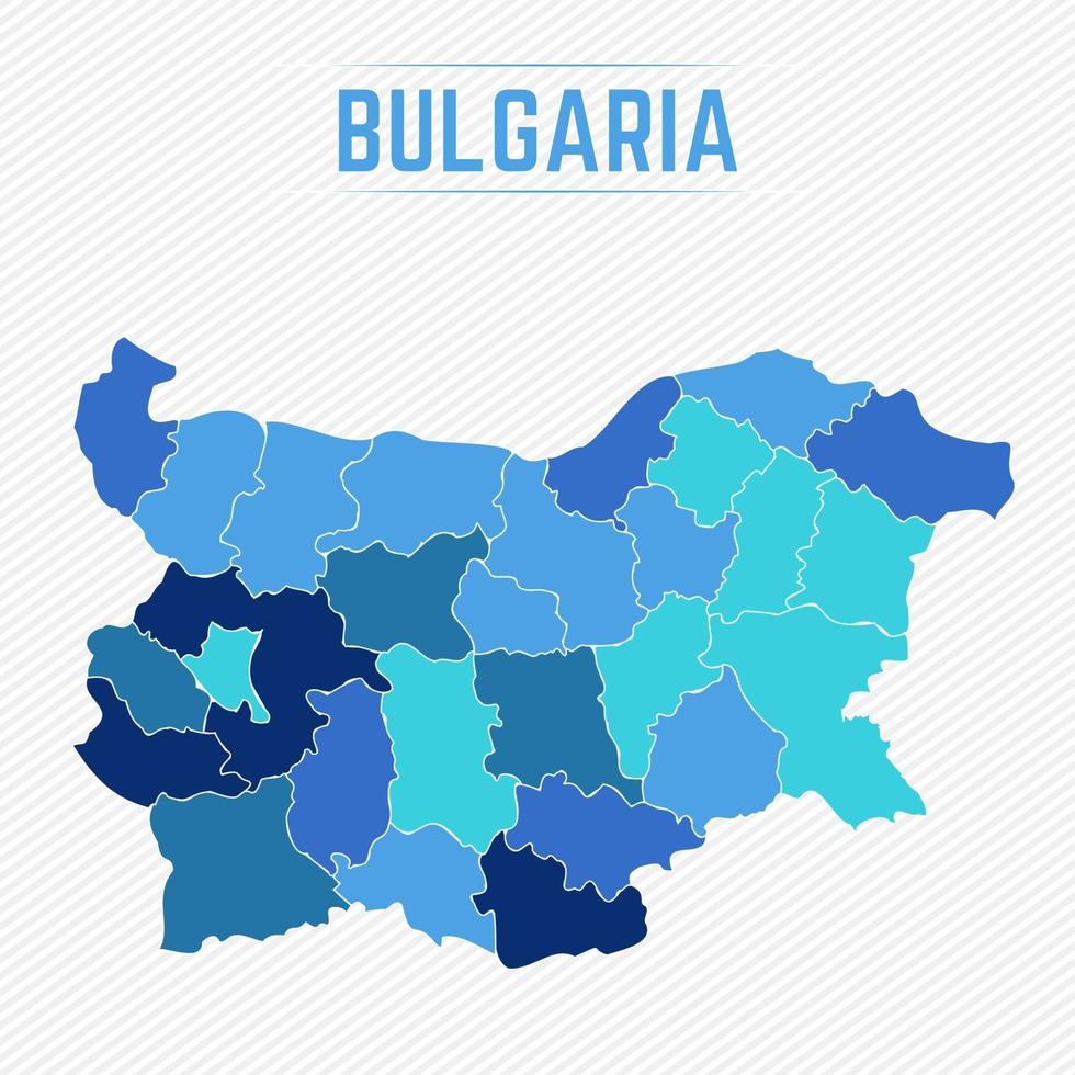 bulgarien detaljerad karta med stater vektor