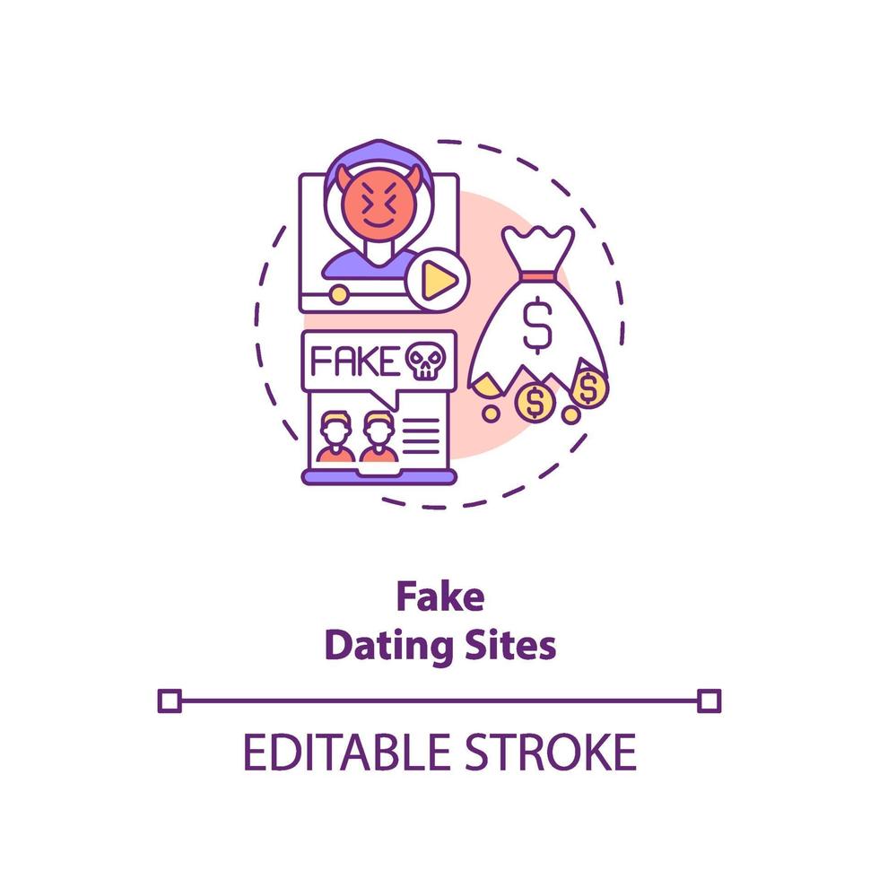 gefälschte Dating-Website Konzept Symbol. vektor
