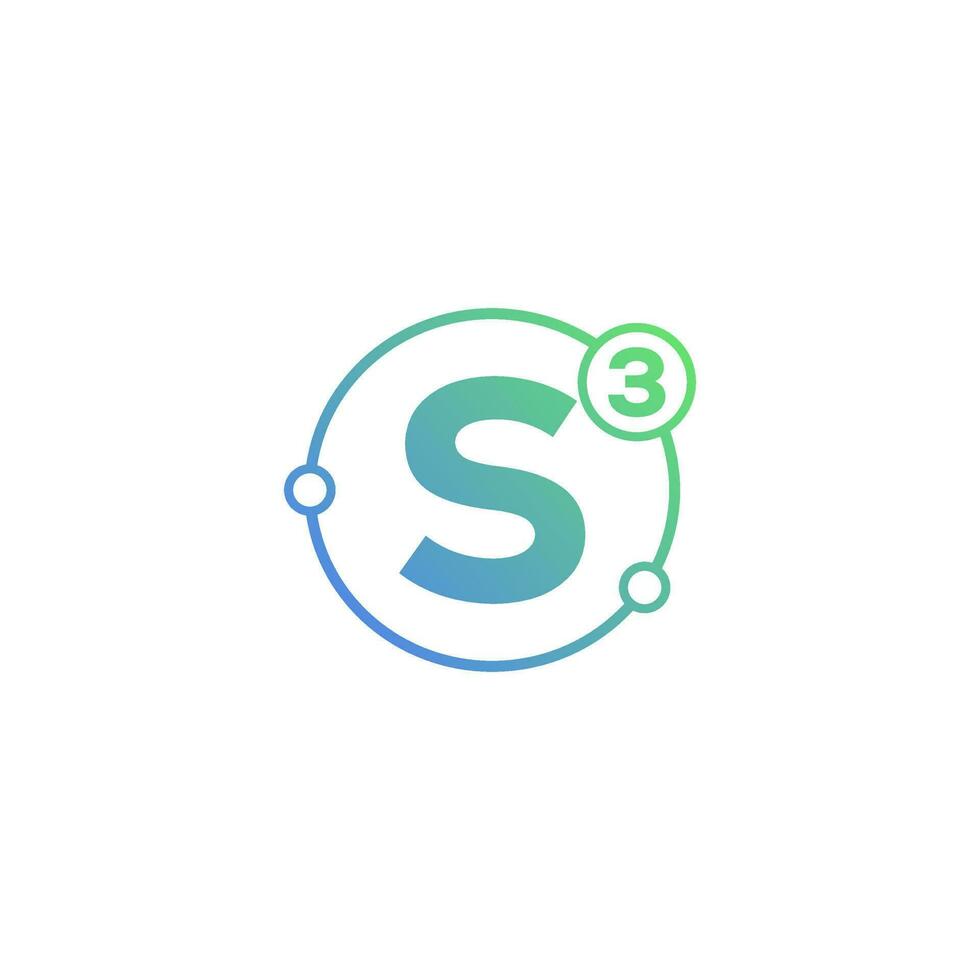 s3 logotyp design. vektor illustration.