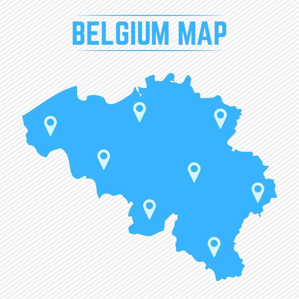 Belgien einfache Karte mit Kartensymbolen vektor