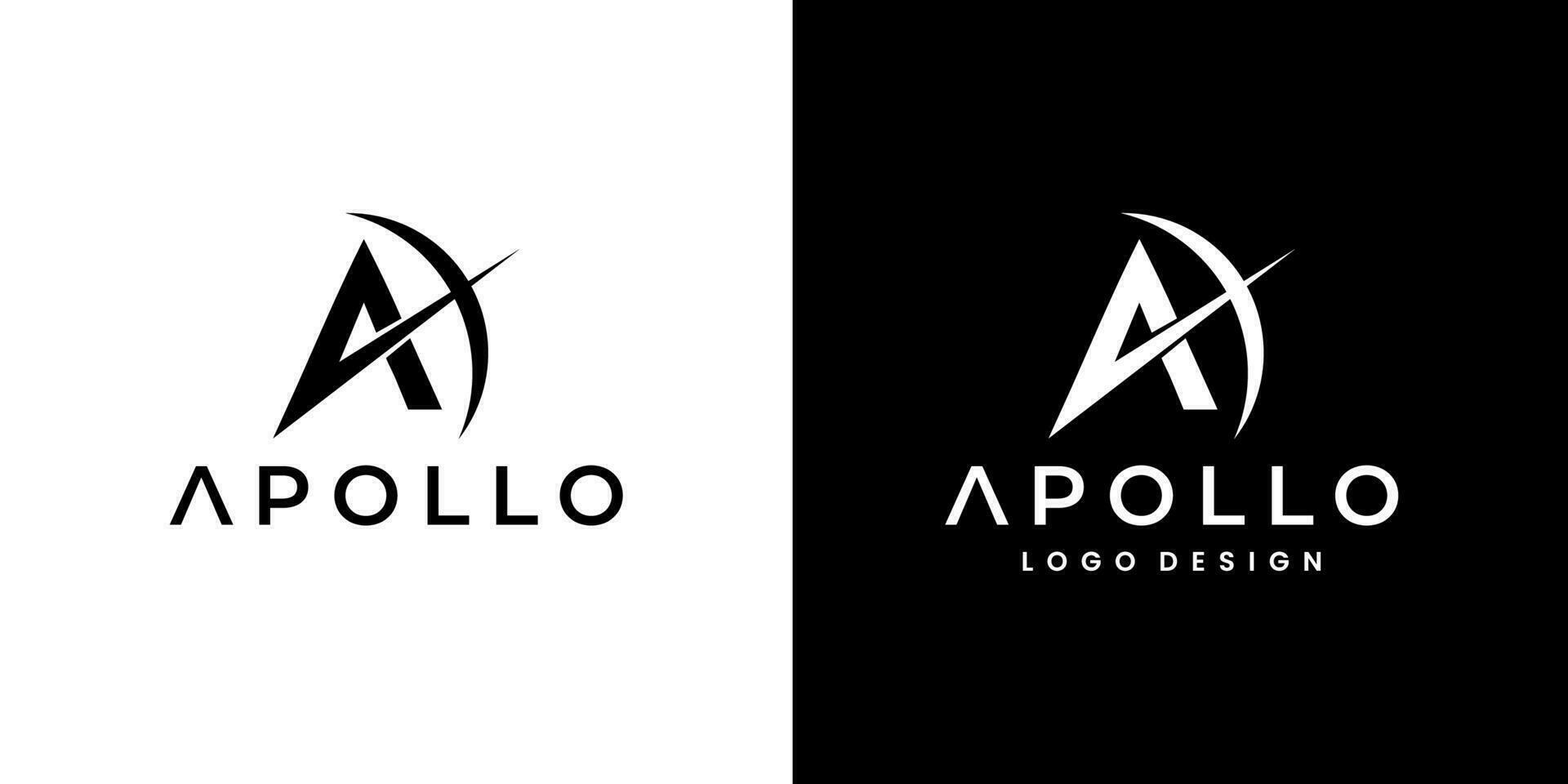 brev en apollo pil logotyp design vektor