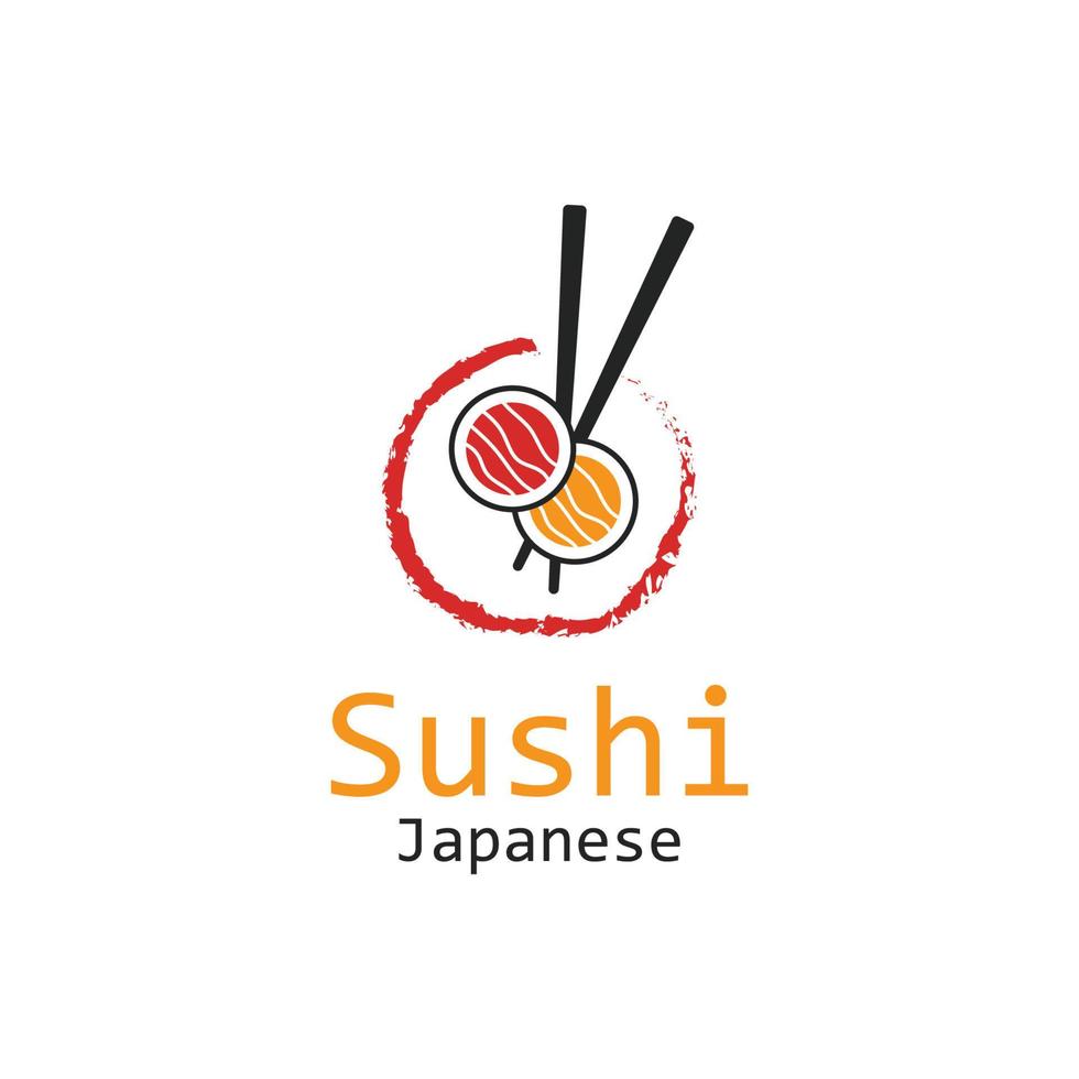 sushi vektor logotyp mall, eller japansk specialiteter.