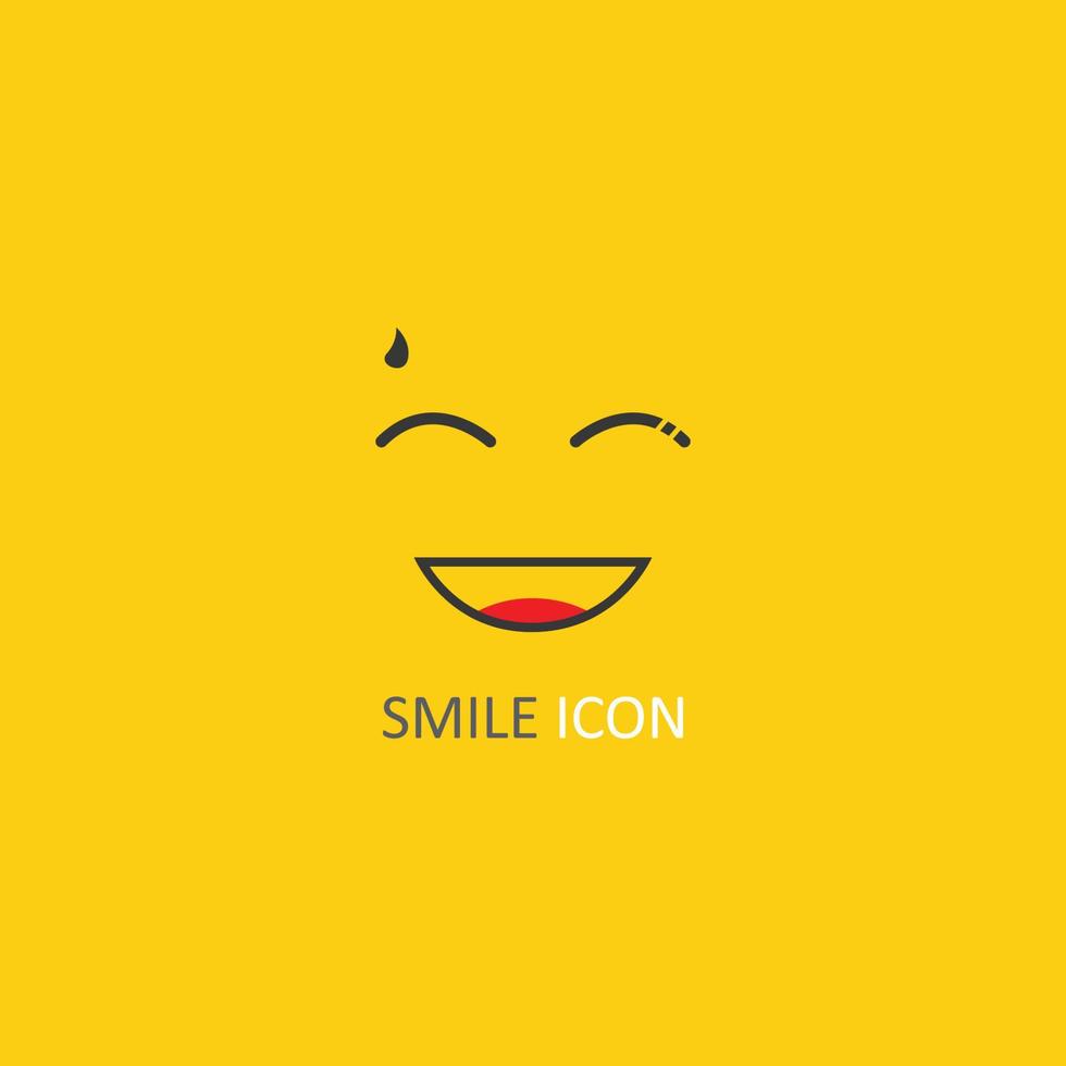 Lächeln oder Glück Ausdruck Vektor Logo Vorlage
