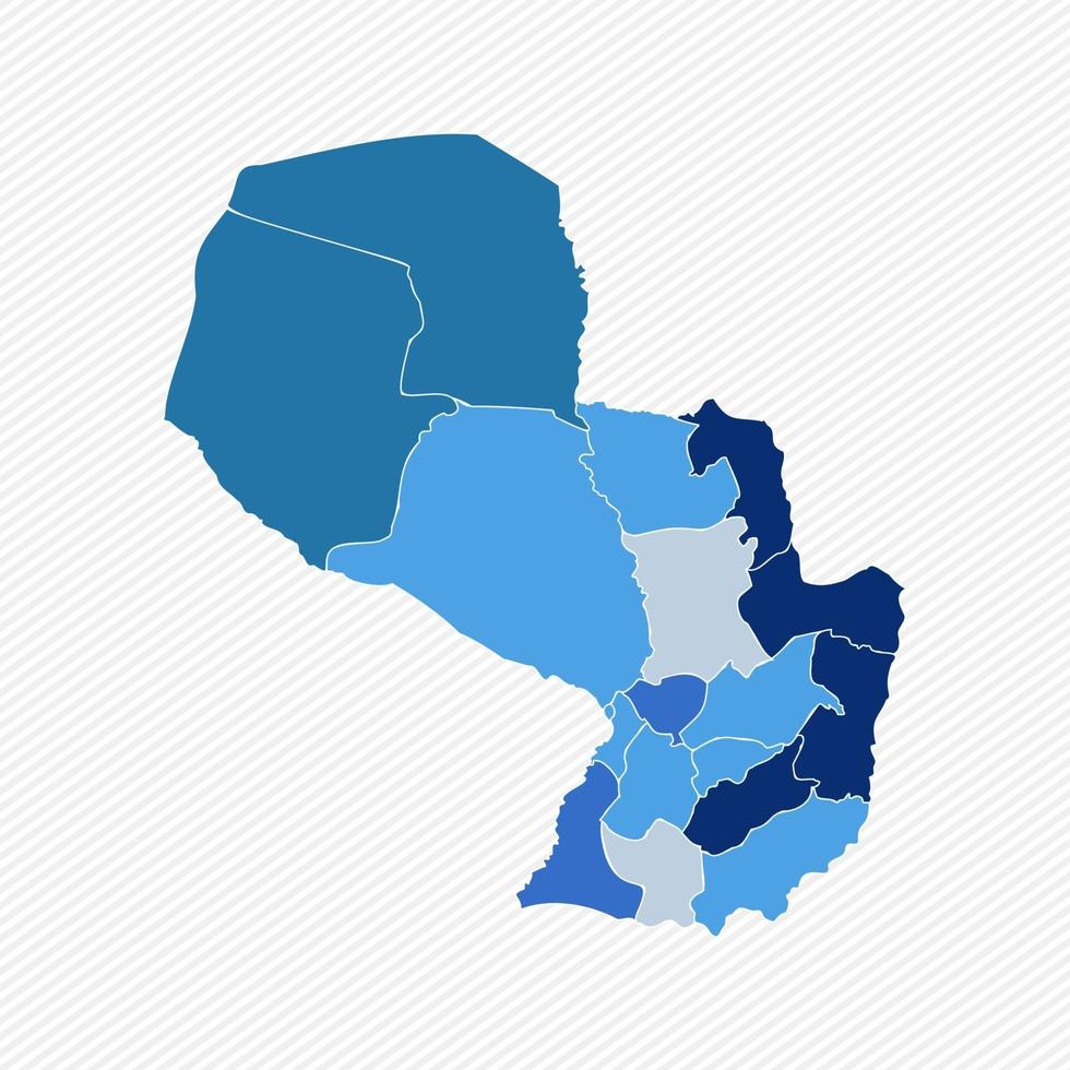 Paraguay detaillierte Karte mit Staaten vektor