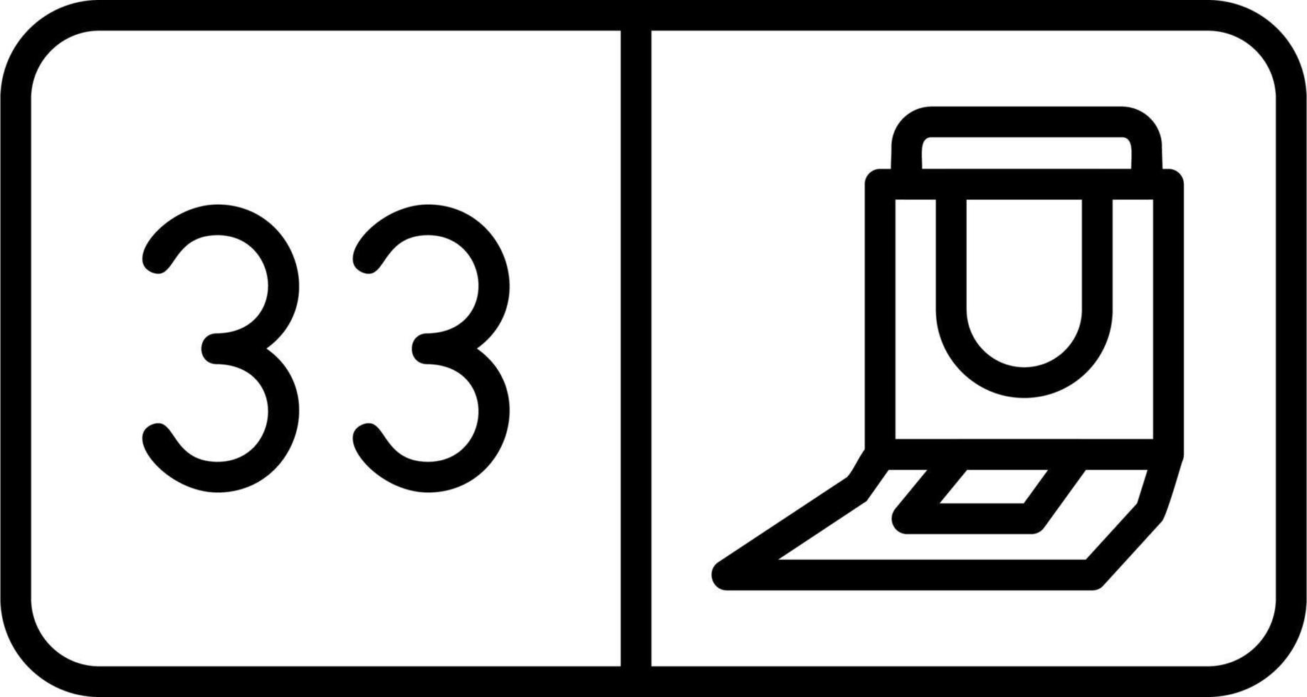 Sitz Nummer dreißig drei Vektor Symbol