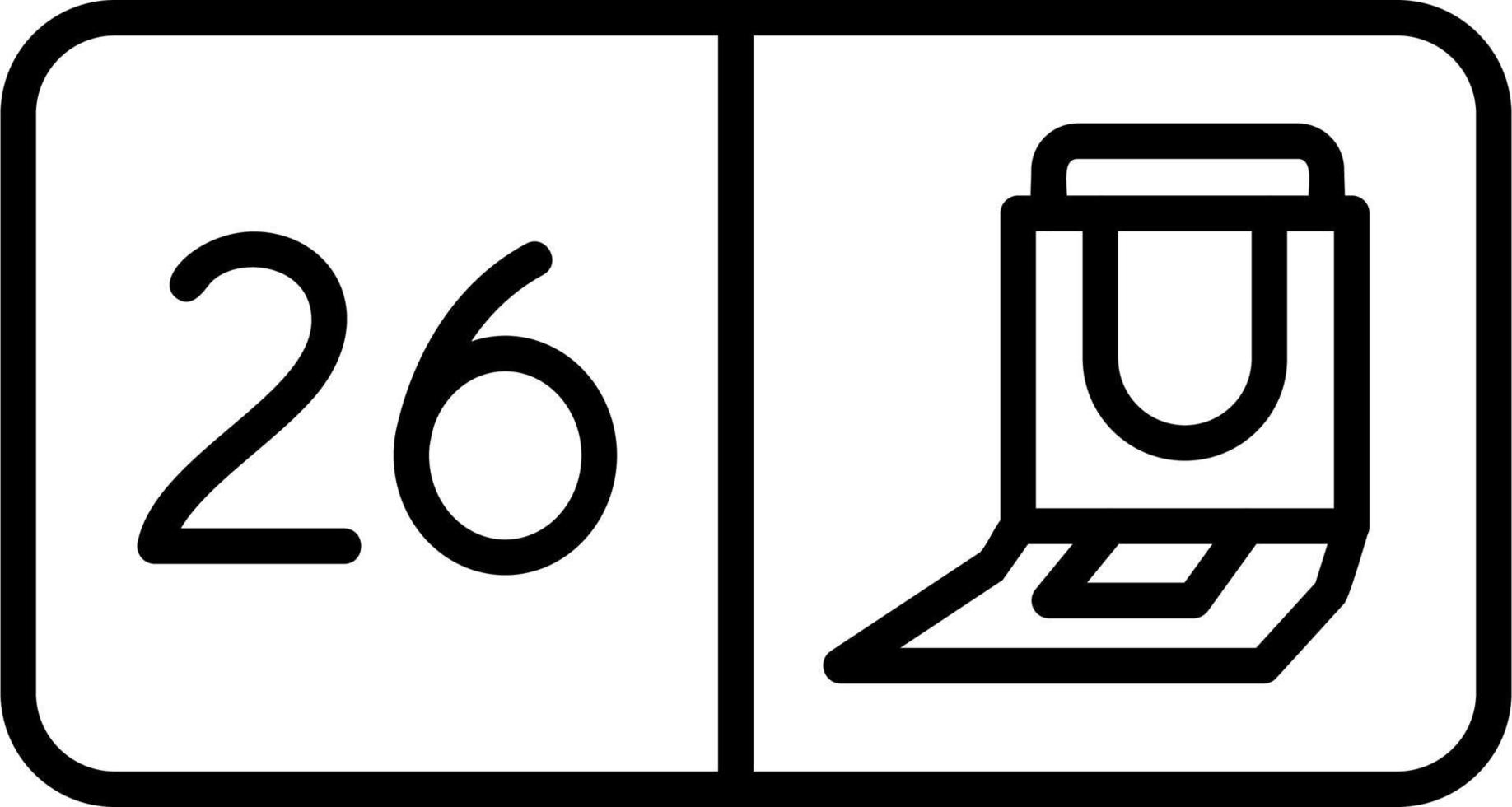 Sitz Nummer zwanzig sechs Vektor Symbol