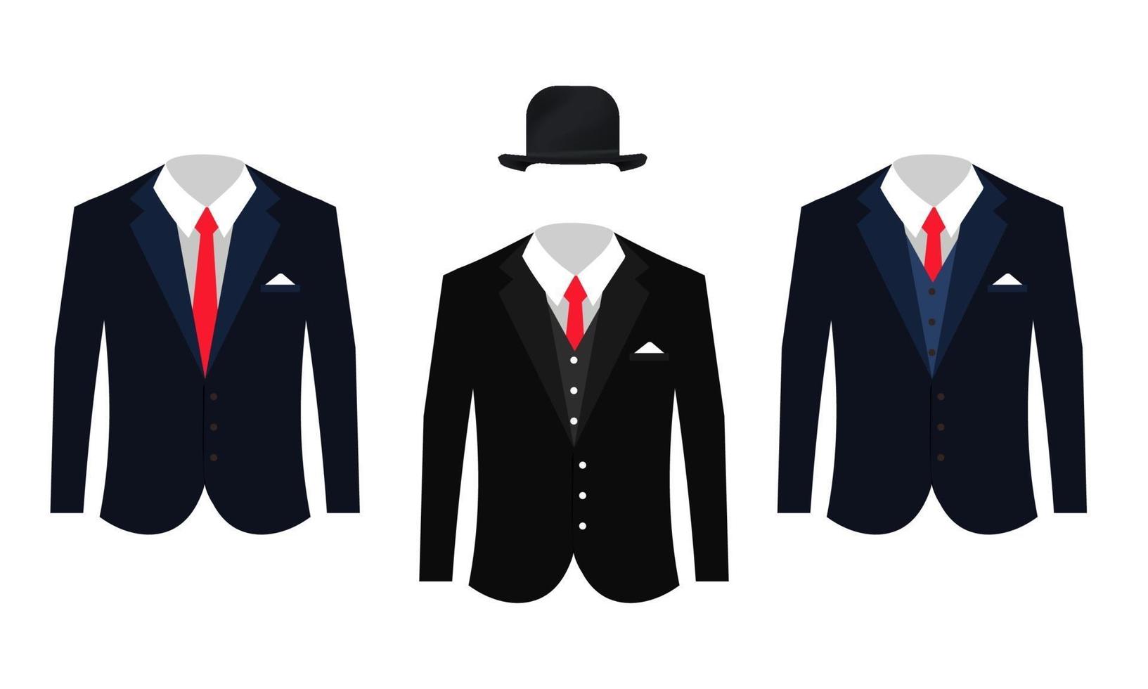 Set von verschiedenen Business-Anzügen Kleidung vektor