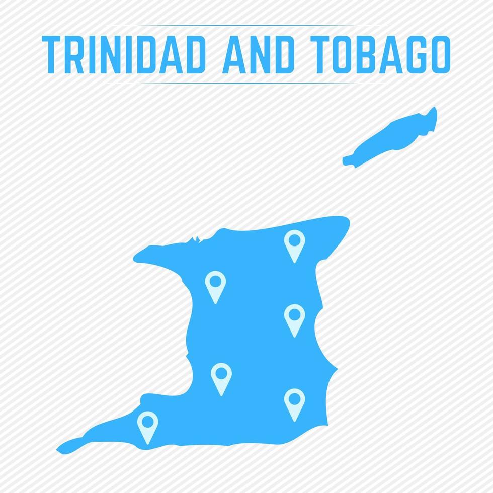 einfache Karte von Trinidad und Tobago mit Kartensymbolen vektor