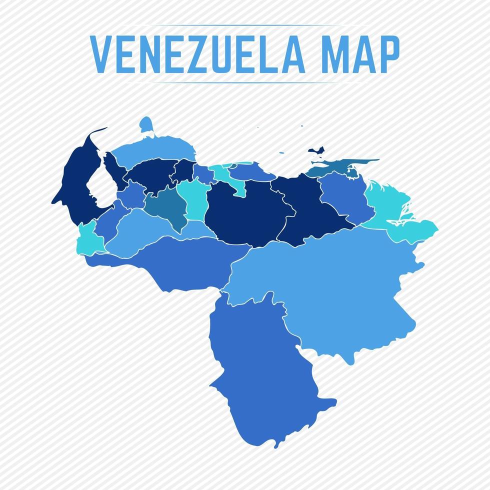 Venezuela detaillierte Karte mit Staaten vektor