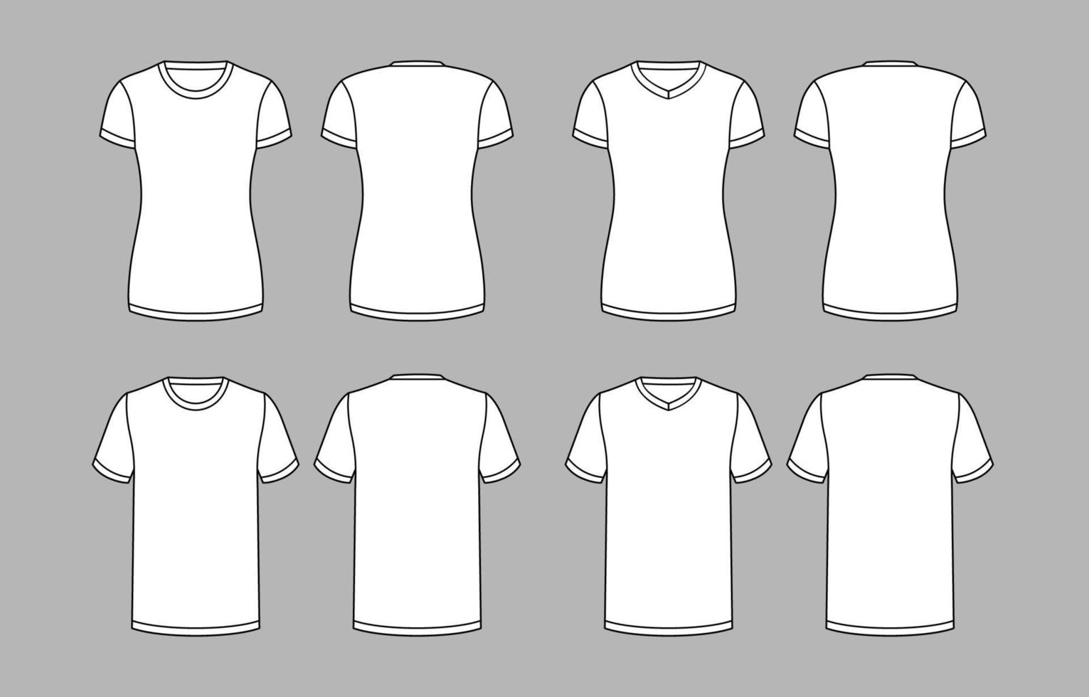 Frauen und Männer schwarz runden Hals T-Shirt spotten oben vektor