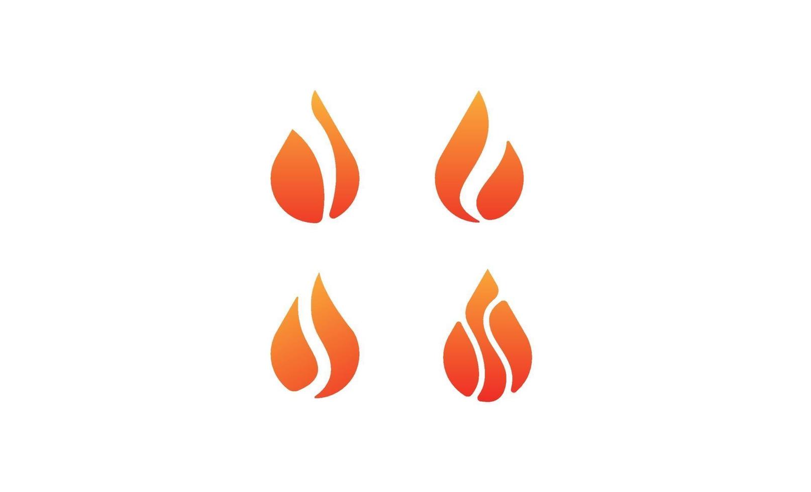 Feuerflamme Logo Set Vektor Vorlage Illustration Grafikdesign