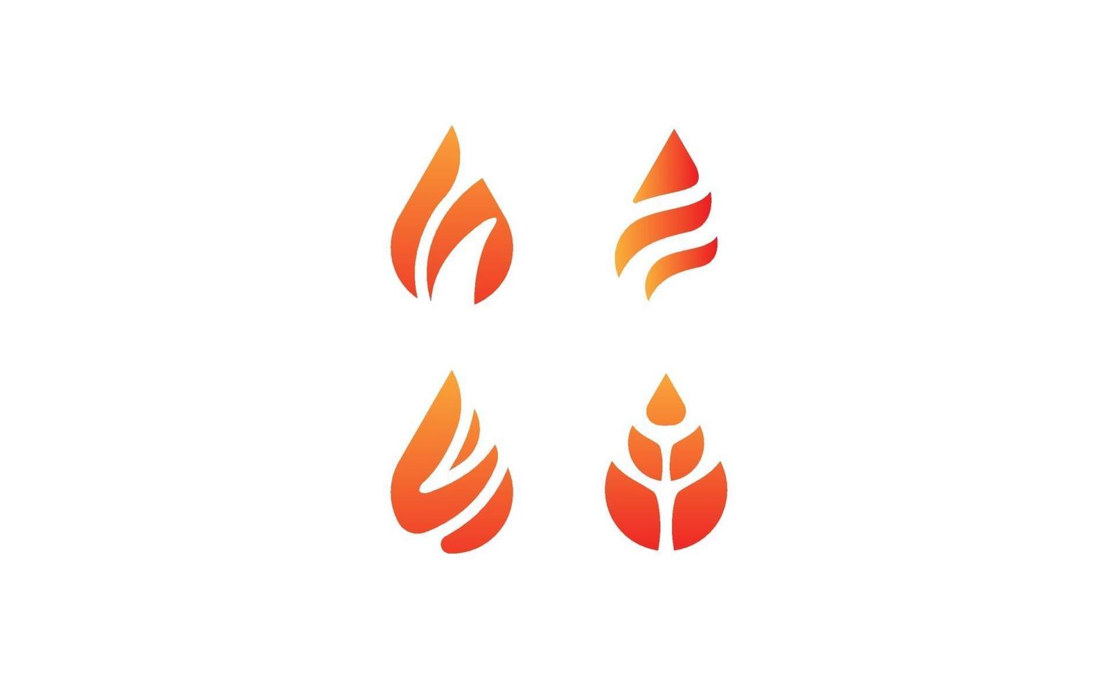 Feuerflamme Logo Set Vektor Vorlage Illustration Grafikdesign