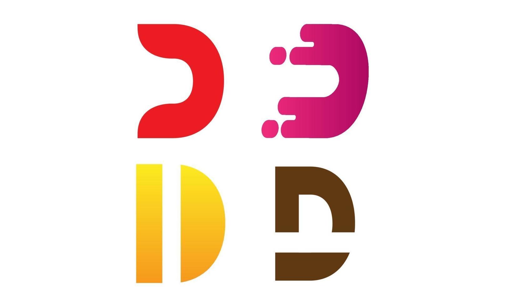 Anfangs-D-Logo-Set-Design-Vorlagenvektor vektor