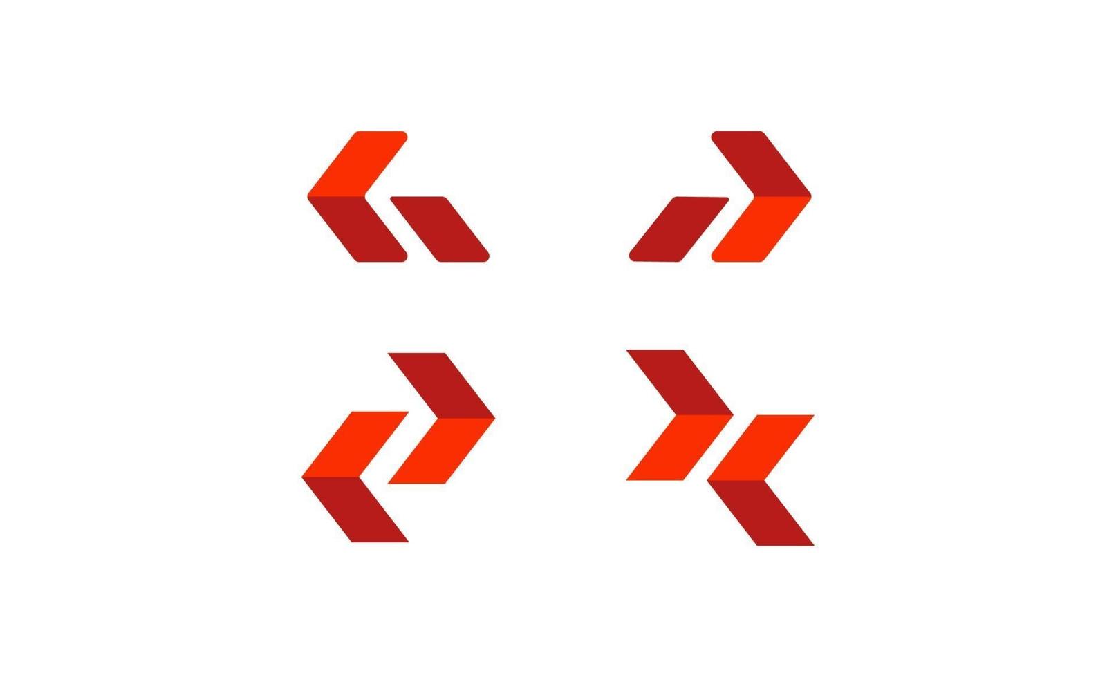 roter Pfeil Logo Set Design Vorlage Vektor