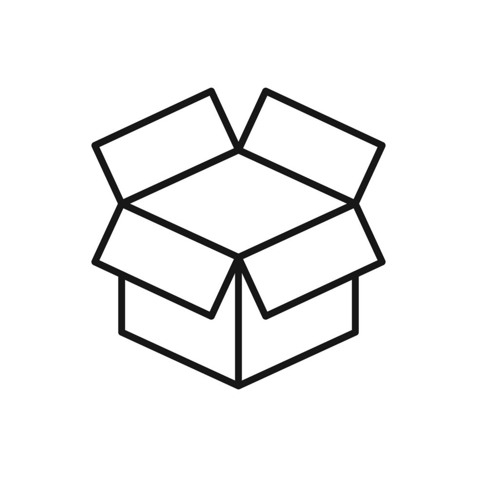 redigerbar ikon av öppen paket låda, vektor illustration isolerat på vit bakgrund. använder sig av för presentation, hemsida eller mobil app