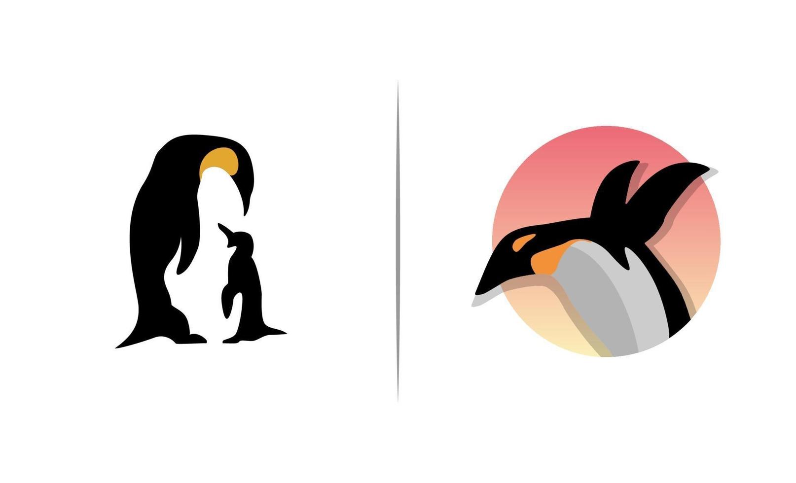pingvin logo ikon design vektor