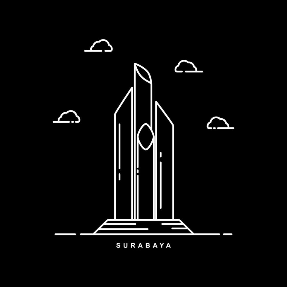 Symbol Stadt surabaya Illustration. historisch Monument. Gliederung Symbol Vektor Design