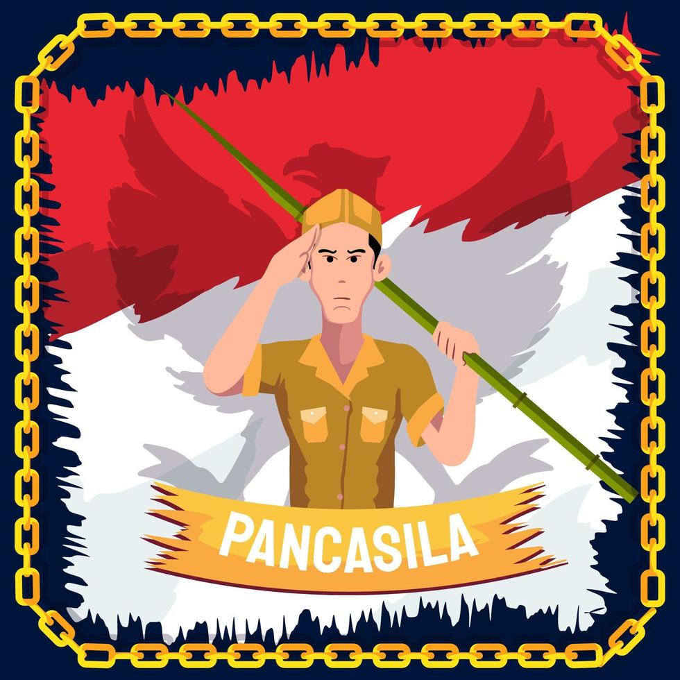 Pancasila patriotischer Soldat vektor