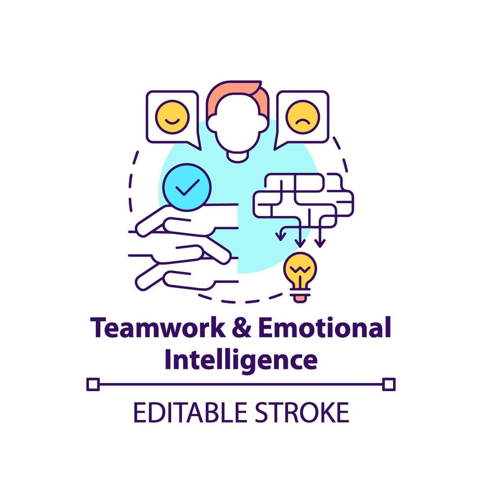 Konzeptikone für Teamwork und emotionale Intelligenz vektor