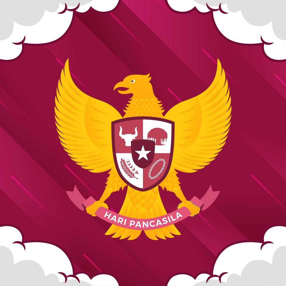 Pancasila Tag mit Garuda Hintergrund vektor