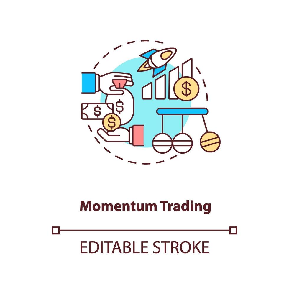 momentum trading koncept ikon vektor