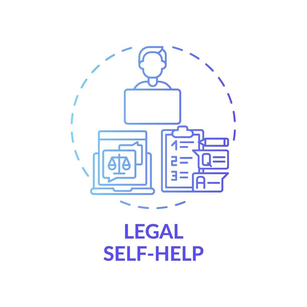 juridisk självhjälp koncept ikon vektor