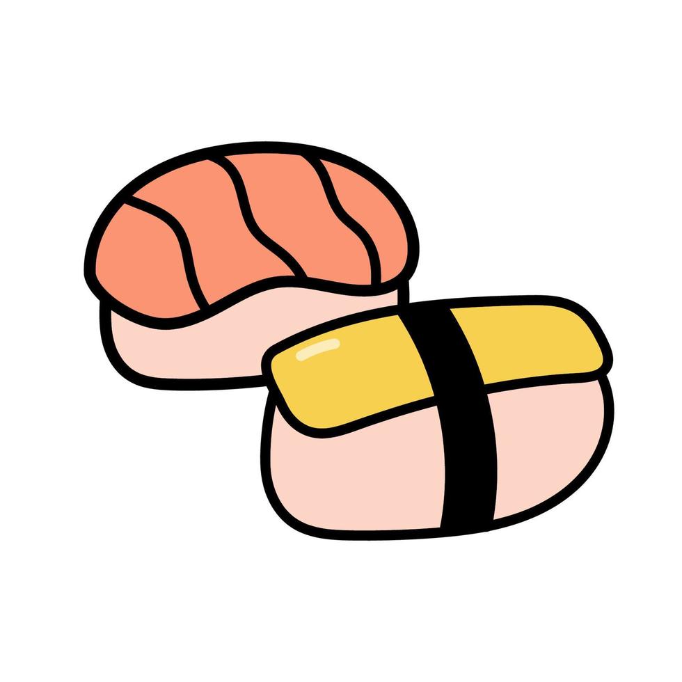 sushi söt ikon. japansk mat vektor